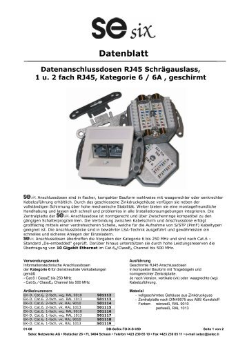 Datenblatt - SETEC Netzwerke AG