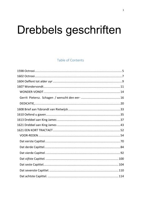 Drebbels geschriften - Cornelis Drebbel