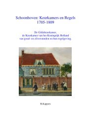 Keurkamers en Regels 1705-1809 - Historische Vereniging ...