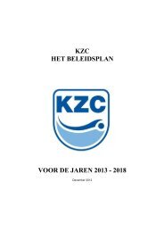 Voorstel beleidsplan 2013 en verder - Kennemer Zwemclub