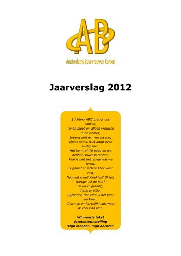 aarverslag 2012 - Amsterdams Buurvrouwen Contact