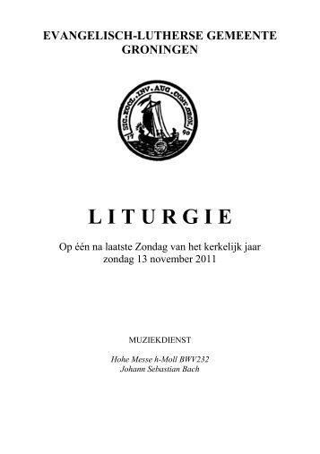 evangelisch-lutherse gemeente groningen liturgie