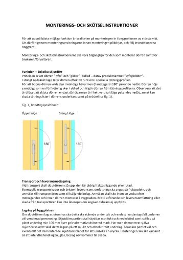 Monterings och skötselanvisning för skjutdörrar - Outline