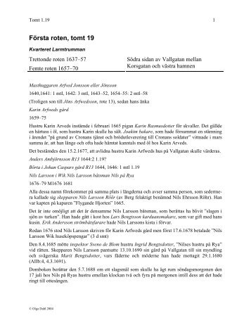 Rote 1, tomt 19 - Göteborgs tomtägare 1637-1807