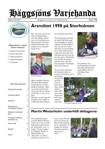 Häggsjöns Varjehanda nr 1 1998 - Häggsjöns intresse