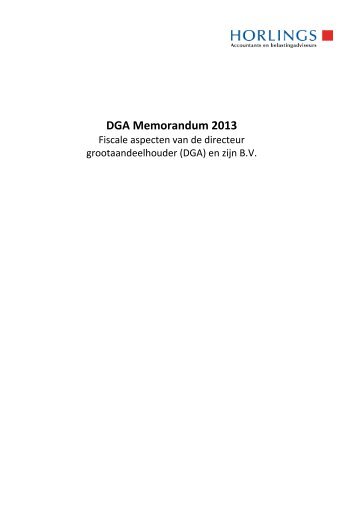 DGA memorandum 2013 Def - Horlings
