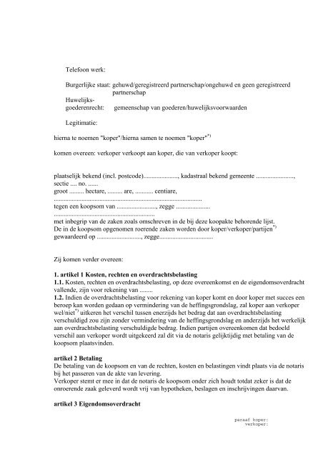 Koopakte (Acrobat PDF document 101kB)