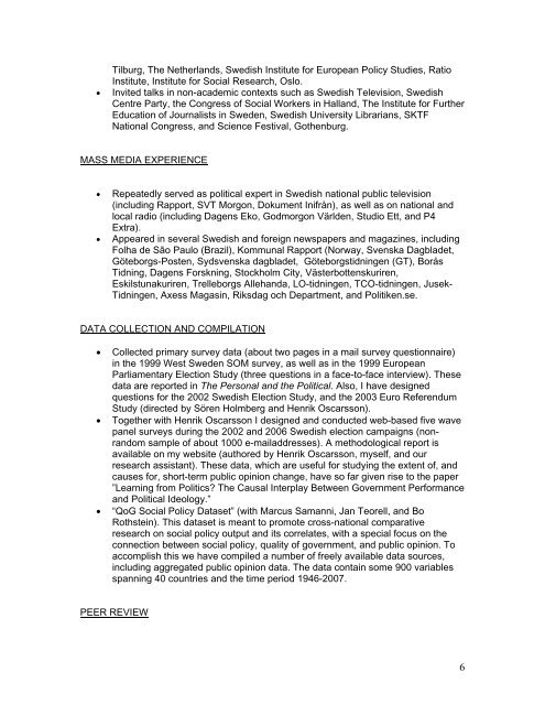 CURRICULUM VITAE (selection)