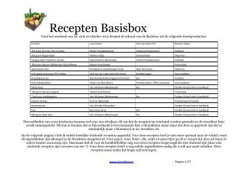 Recepten Basisbox - Streekbox