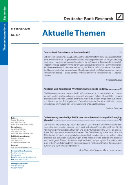 Aktuelle Themen - Deutsche Bank Research