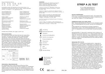 STREP A (II) TEST - ANL Produkter AB