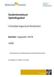 Studentenstatuut Logopedie - Windesheim Flevoland