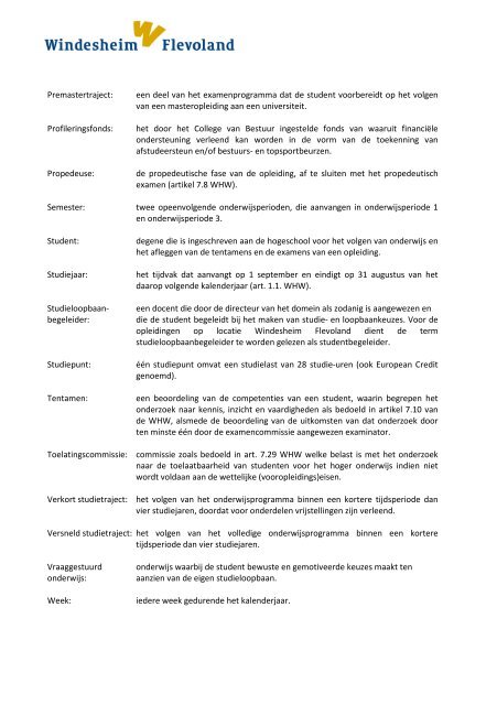 Studentenstatuut Logopedie - Windesheim Flevoland