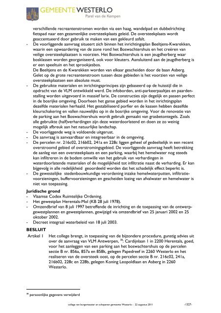 20110822 cbs verslag openbaar - Gemeente Westerlo