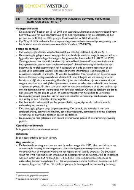 20110822 cbs verslag openbaar - Gemeente Westerlo
