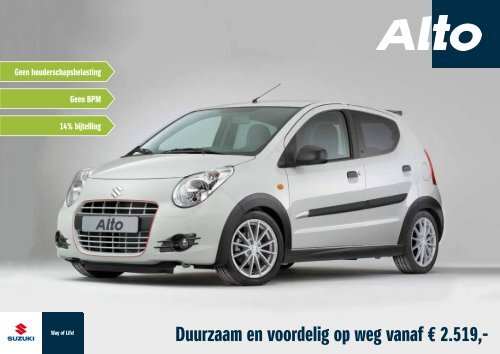 Duurzaam en voordelig op weg vanaf € 2.519,- - Suzuki