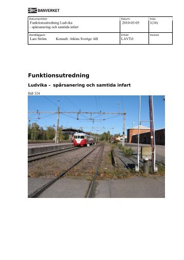 Funktionsutredning Ludvika inkl bilagor 2010 - Bergslagsbanan