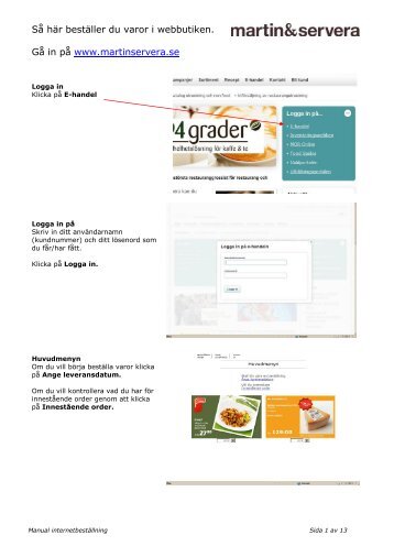 Manual e-handel - Martin & Servera