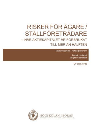 Risker för ägare /ställföreträdare – när ... - Ackordscentralen