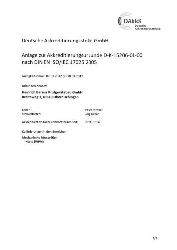 DAkkS/DKD-Anlage zur Akkreditierungsurkunde - Bareiss ...