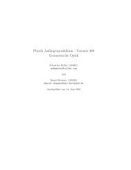 Physik Anfängerpraktikum - Versuch 408 Geometrische Optik - Rollke