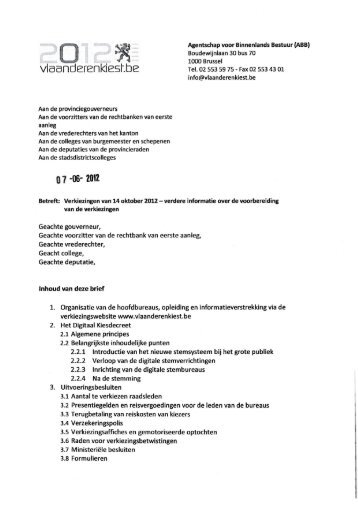 Brief minister Bourgeois van 7 juni 2012 - Vlaanderen Kiest