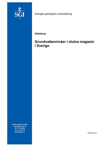 SGI, mall för rapport - Sveriges geologiska undersökning
