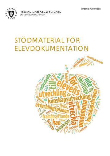 Stödmaterial för elevdokumentation - Pedagog Stockholm