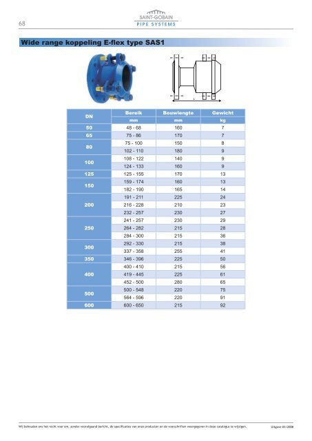 Hulpstukken voor drinkwaterleidingen - Saint Gobain Pipe Systems
