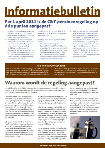 Informatiebulletin nieuwe regeling - Douwe Egberts Pensioenfonds