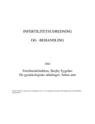 INFERTILITETSUDREDNING OG -BEHANDLING