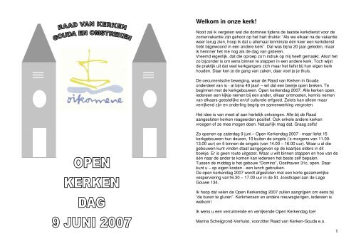 Welkom in onze kerk! - Raad van Kerken - Gouda en omstreken