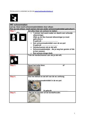 WC schoonmaken - Huishouden in hokjes