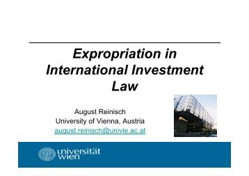 Indirect Expropriation - LL.M. in International Legal Studies