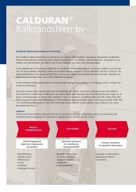 Handboek Werkvoorbereiding en uitvoering - Calduran ...
