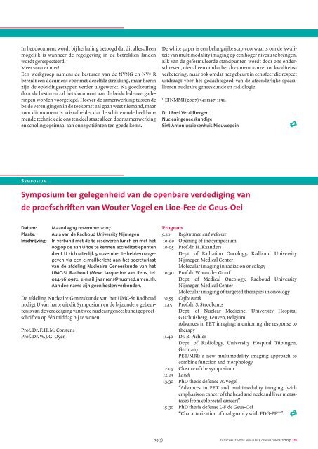 Nummer 3 - Tijdschrift voor Nucleaire Geneeskunde