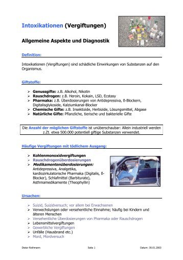 Intoxikationen (Vergiftungen) - Physis-web.de