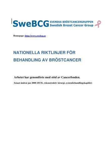 nationella riktlinjer för behandling av bröstcancer - Svenska ...