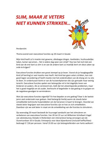 het persbericht over de thema-avond - Hoogbegaafdenschool De ...