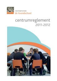 raadpleeg het centrumreglement 2011-2012 - CVO PANTA RHEI de ...