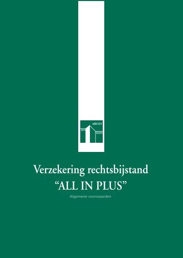 Verzekering rechtsbijstand "ALL IN PLUS" - ARCES