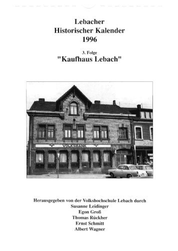 Lebacher Historischer Kalender 1996 "Kaufhaus Lebach"