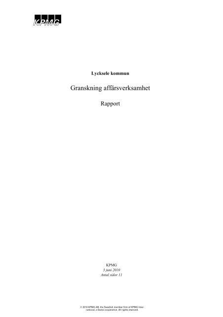 2003 Rapport sv - Lycksele kommun