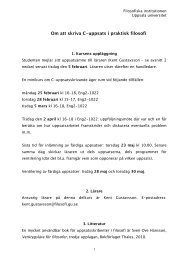 C-uppsatsinformation - Filosofiska institutionen - Uppsala universitet