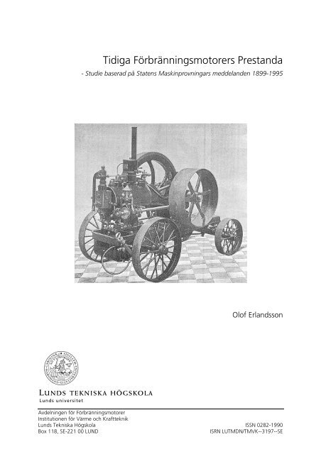 Tidiga Förbränningsmotorers Prestanda - IC-Engine Research