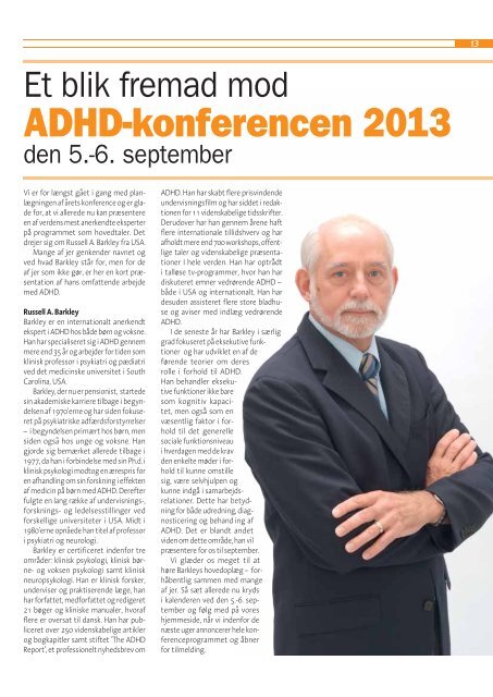 ADHD-bladet nr. 1, 2013 - ADHD: Foreningen