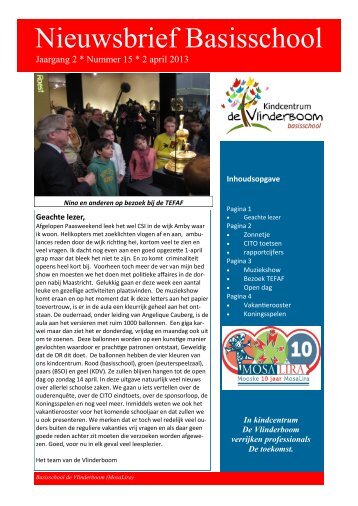 Nieuwsbrief 2 april 2013 - MosaLira