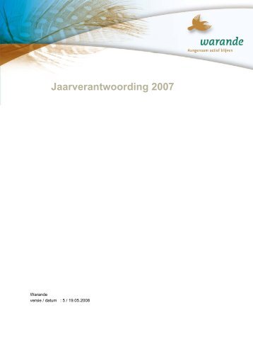 Jaarverantwoording 2007 - Warande