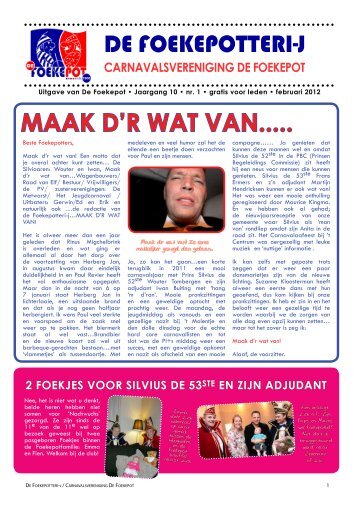 DE FOEKEPOTTERI-J MAAk D'R WAT VAN..... - Cv De Foekepot