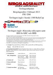 Tävlingsinbjudan Bergslagsrallyt 2 februari 2013 ... - Race Consulting